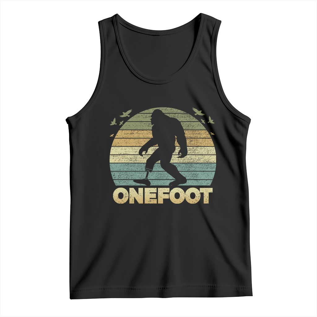 Onefoot Leg Amputee Recovery Tank Top Retro One Foot Bigfoot - Wonder Print Shop