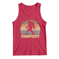 Onefoot Leg Amputee Recovery Tank Top Retro One Foot Bigfoot - Wonder Print Shop