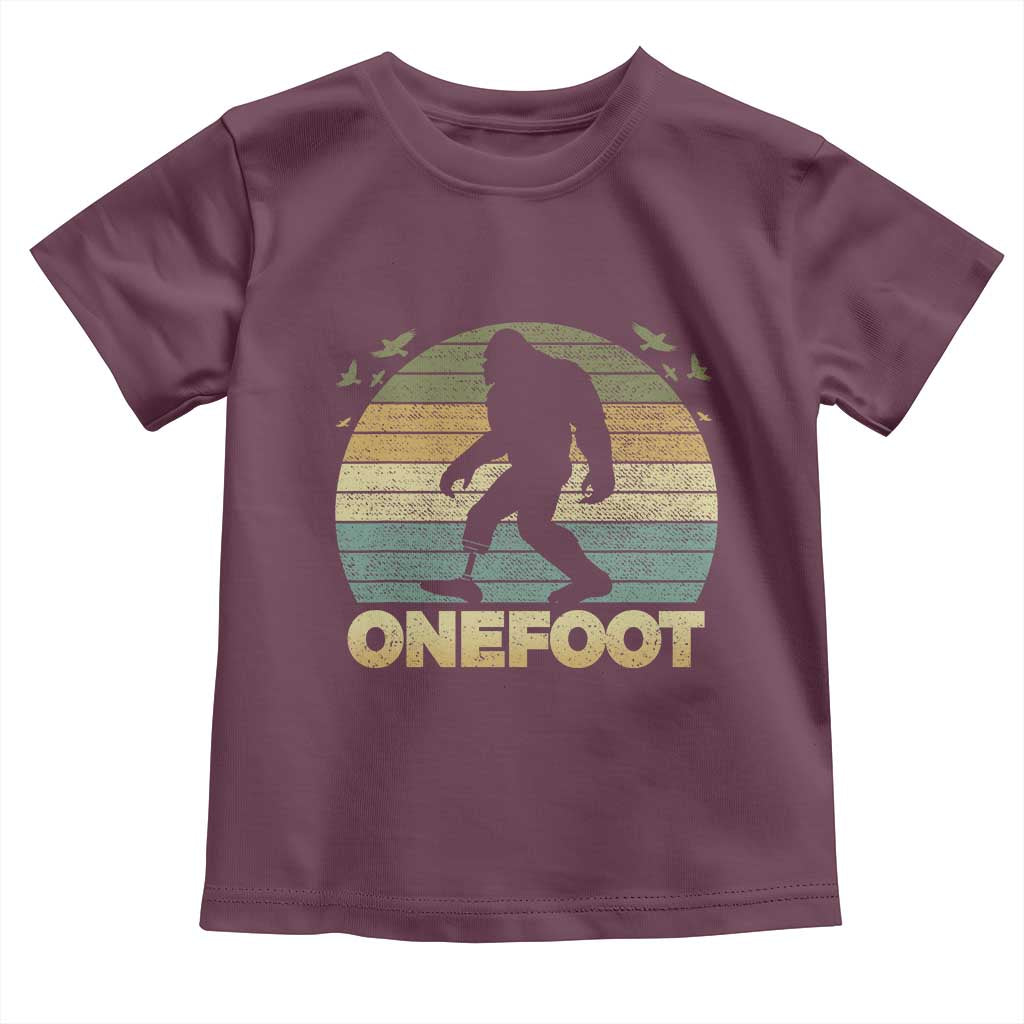 Onefoot Leg Amputee Recovery Toddler T Shirt Retro One Foot Bigfoot - Wonder Print Shop