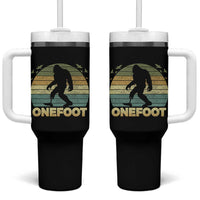 Onefoot Leg Amputee Recovery Tumbler With Handle Retro One Foot Bigfoot - Wonder Print Shop