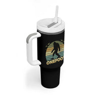 Onefoot Leg Amputee Recovery Tumbler With Handle Retro One Foot Bigfoot - Wonder Print Shop