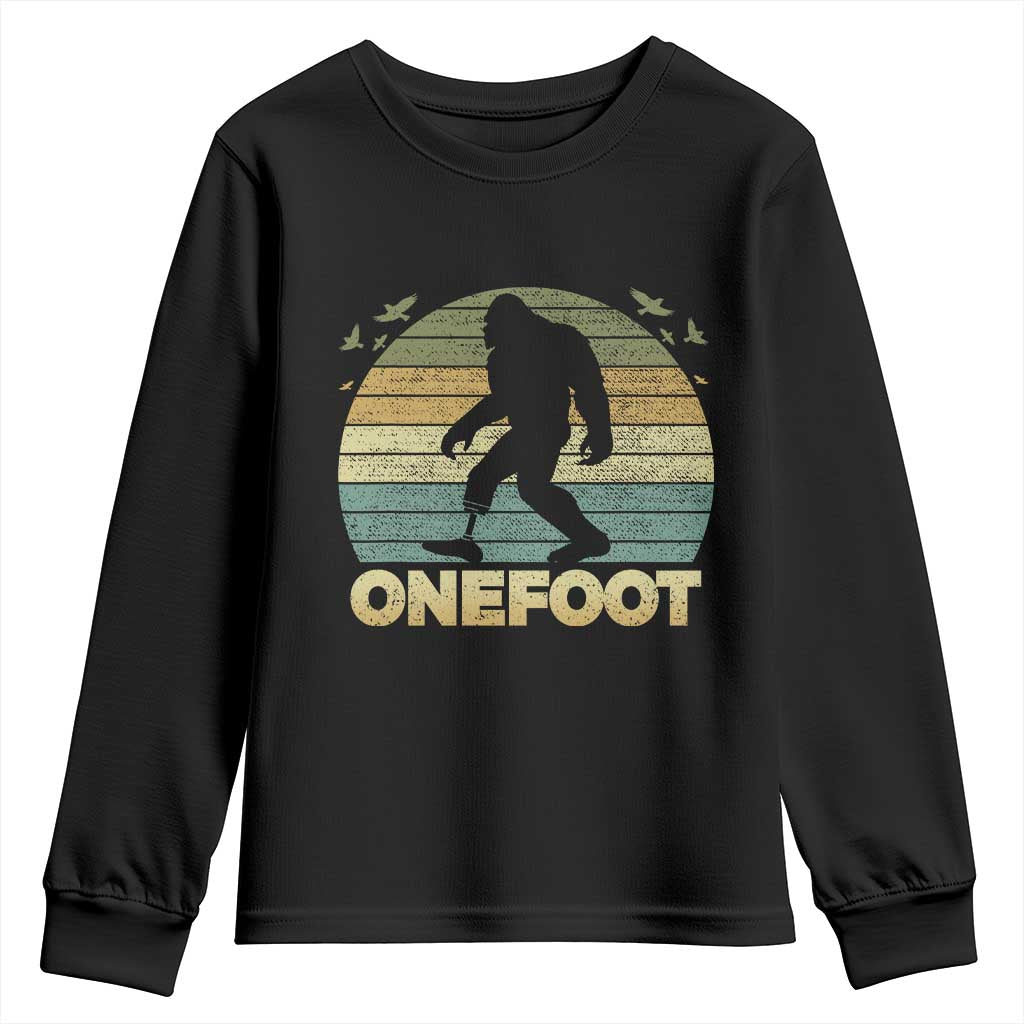 Onefoot Leg Amputee Recovery Youth Sweatshirt Retro One Foot Bigfoot - Wonder Print Shop