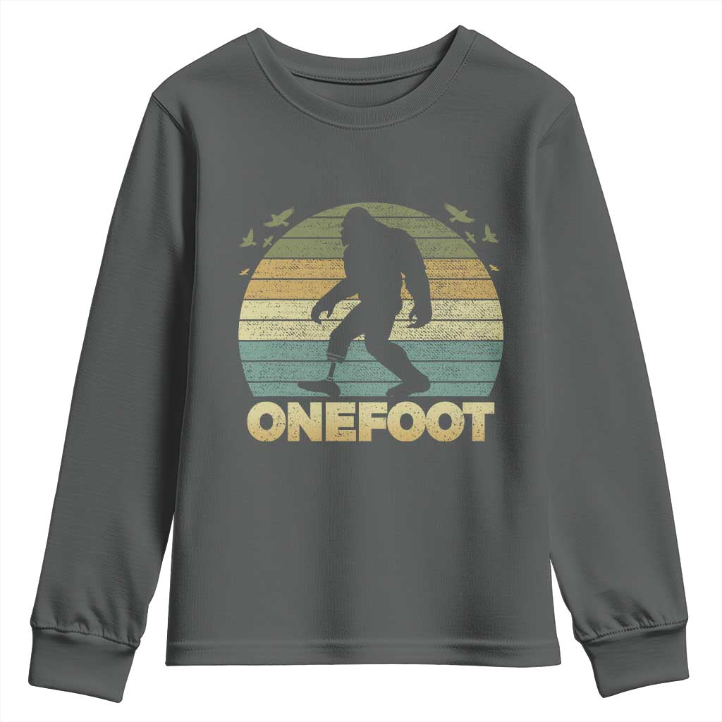 Onefoot Leg Amputee Recovery Youth Sweatshirt Retro One Foot Bigfoot - Wonder Print Shop