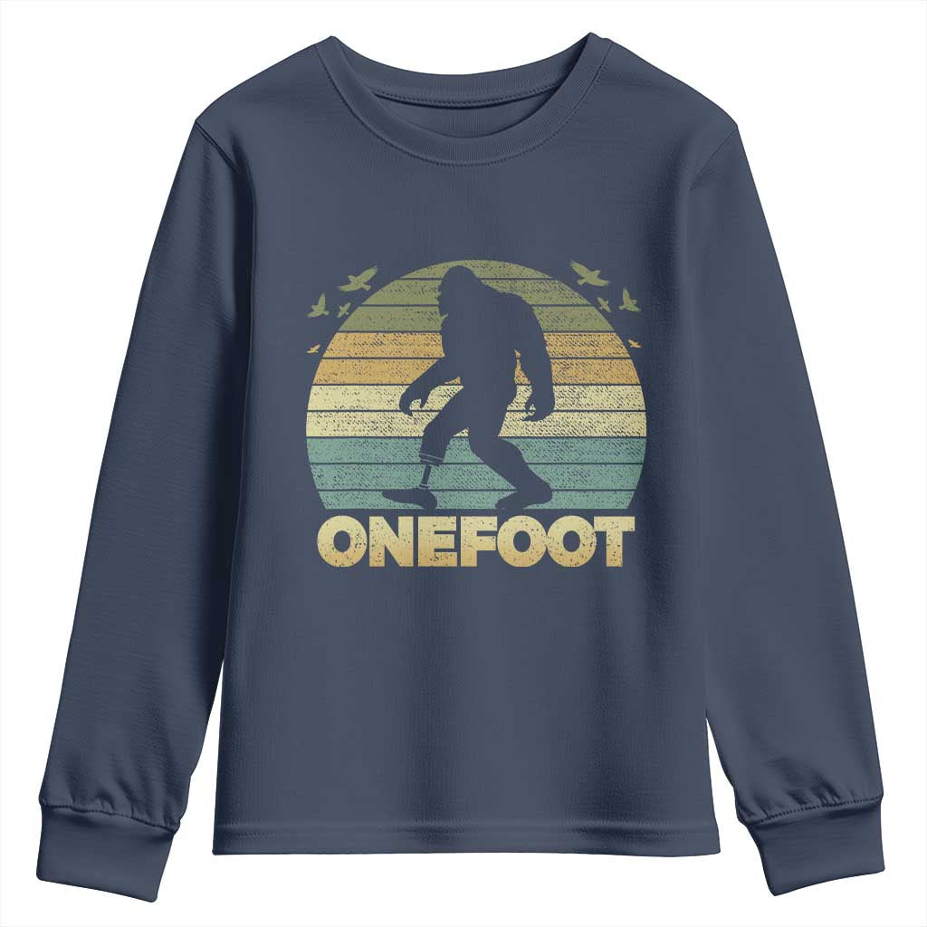 Onefoot Leg Amputee Recovery Youth Sweatshirt Retro One Foot Bigfoot - Wonder Print Shop