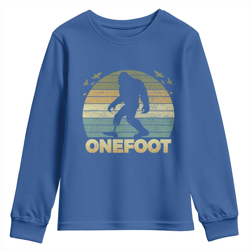 Onefoot Leg Amputee Recovery Youth Sweatshirt Retro One Foot Bigfoot - Wonder Print Shop