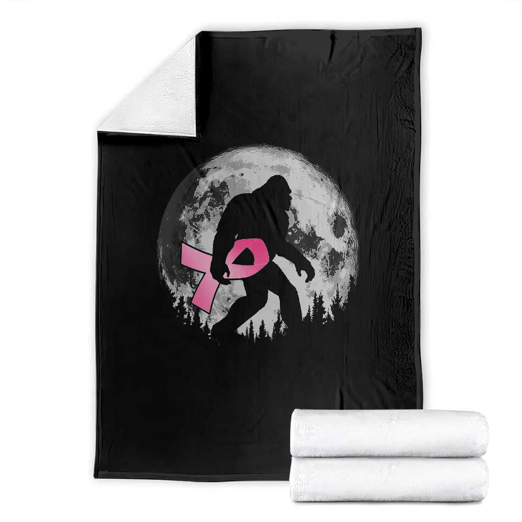 Bigfoot Pink Ribbon Breast Cancer Awareness Throw Blanket - Wonder Print Shop