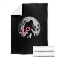 Bigfoot Pink Ribbon Breast Cancer Awareness Throw Blanket - Wonder Print Shop