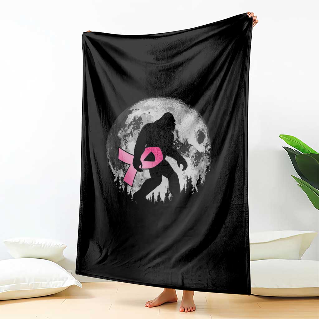 Bigfoot Pink Ribbon Breast Cancer Awareness Throw Blanket - Wonder Print Shop
