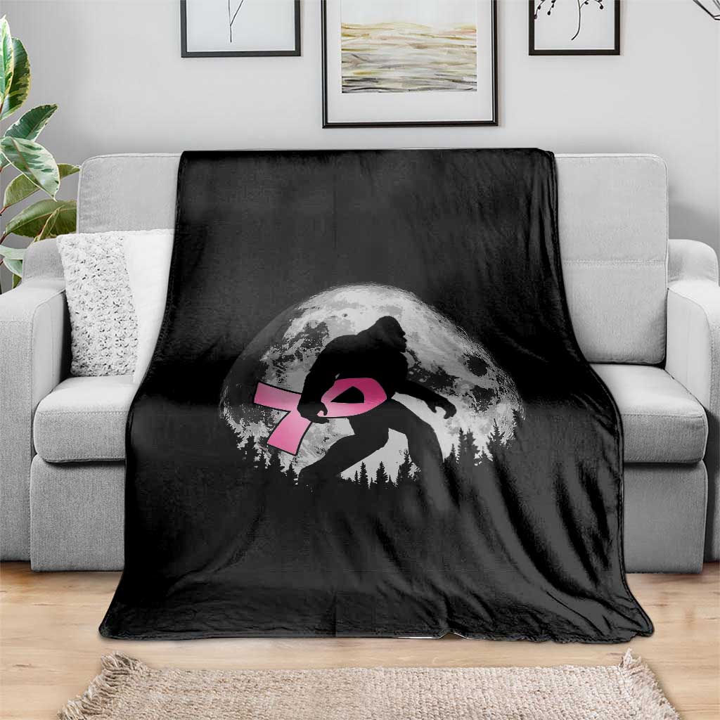 Bigfoot Pink Ribbon Breast Cancer Awareness Throw Blanket - Wonder Print Shop