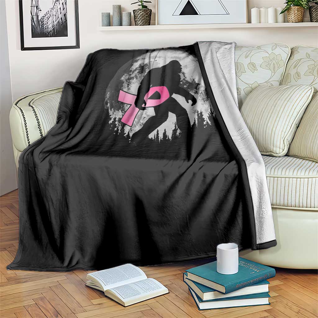 Bigfoot Pink Ribbon Breast Cancer Awareness Throw Blanket - Wonder Print Shop