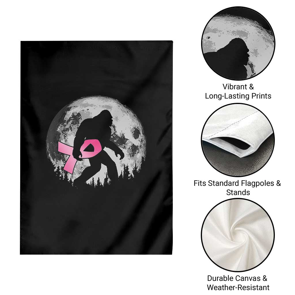 Bigfoot Pink Ribbon Breast Cancer Awareness Garden Flag - Wonder Print Shop