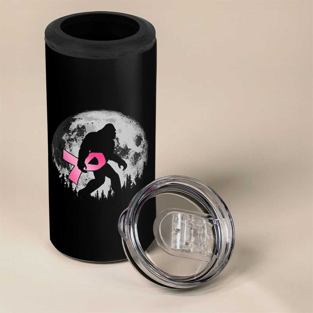 Bigfoot Pink Ribbon Breast Cancer Awareness 4 in 1 Can Cooler Tumbler - Wonder Print Shop