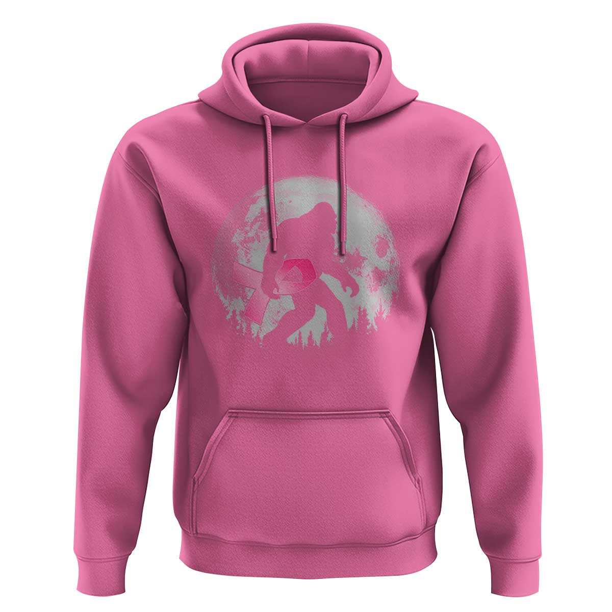 Bigfoot Pink Ribbon Breast Cancer Awareness Hoodie - Wonder Print Shop