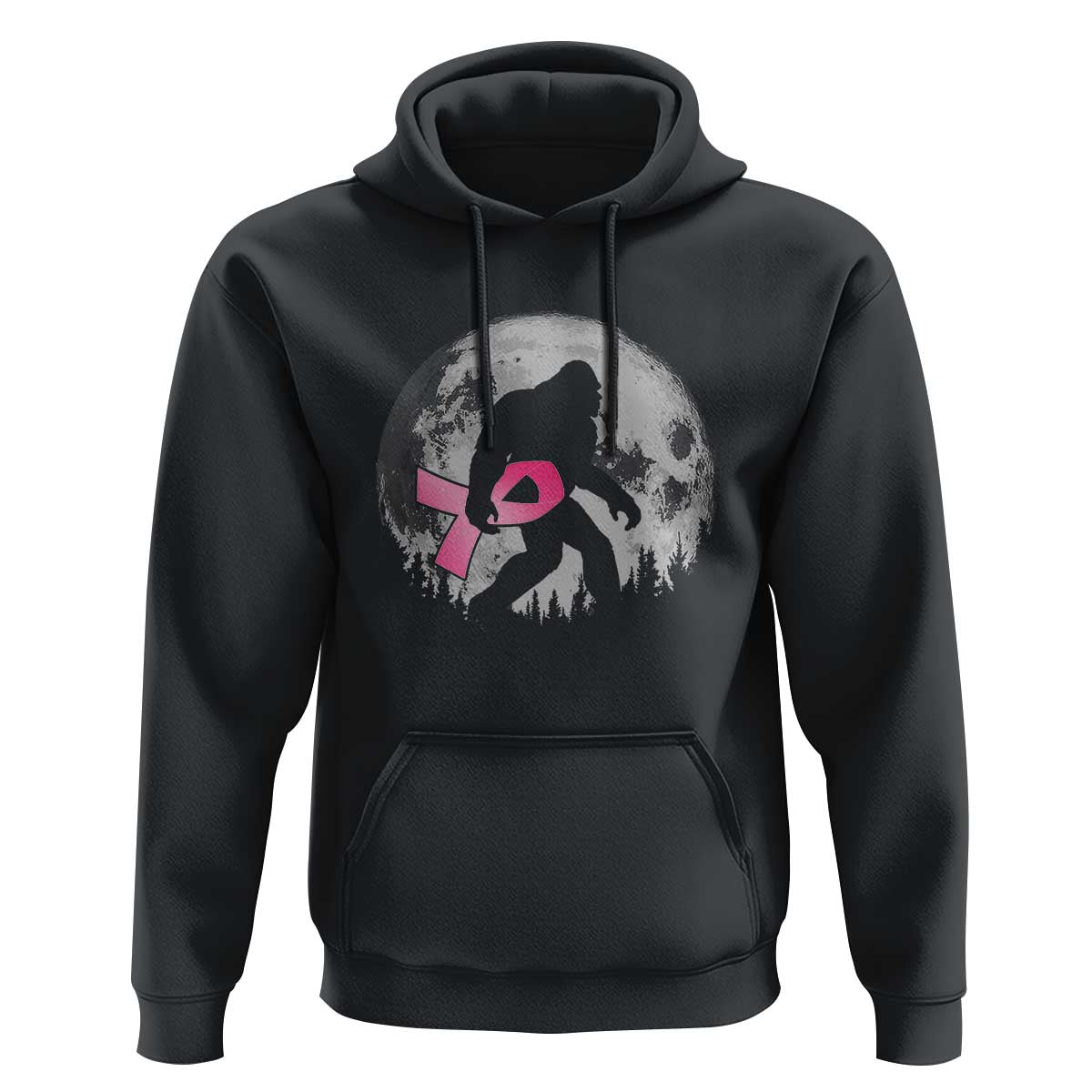Bigfoot Pink Ribbon Breast Cancer Awareness Hoodie - Wonder Print Shop