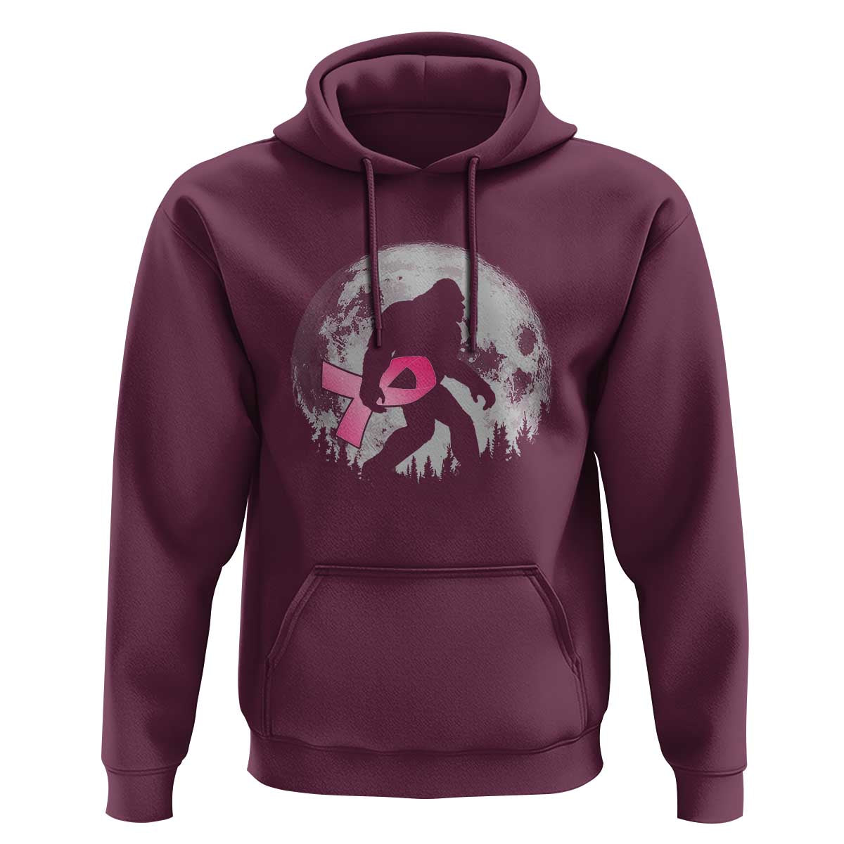 Bigfoot Pink Ribbon Breast Cancer Awareness Hoodie - Wonder Print Shop