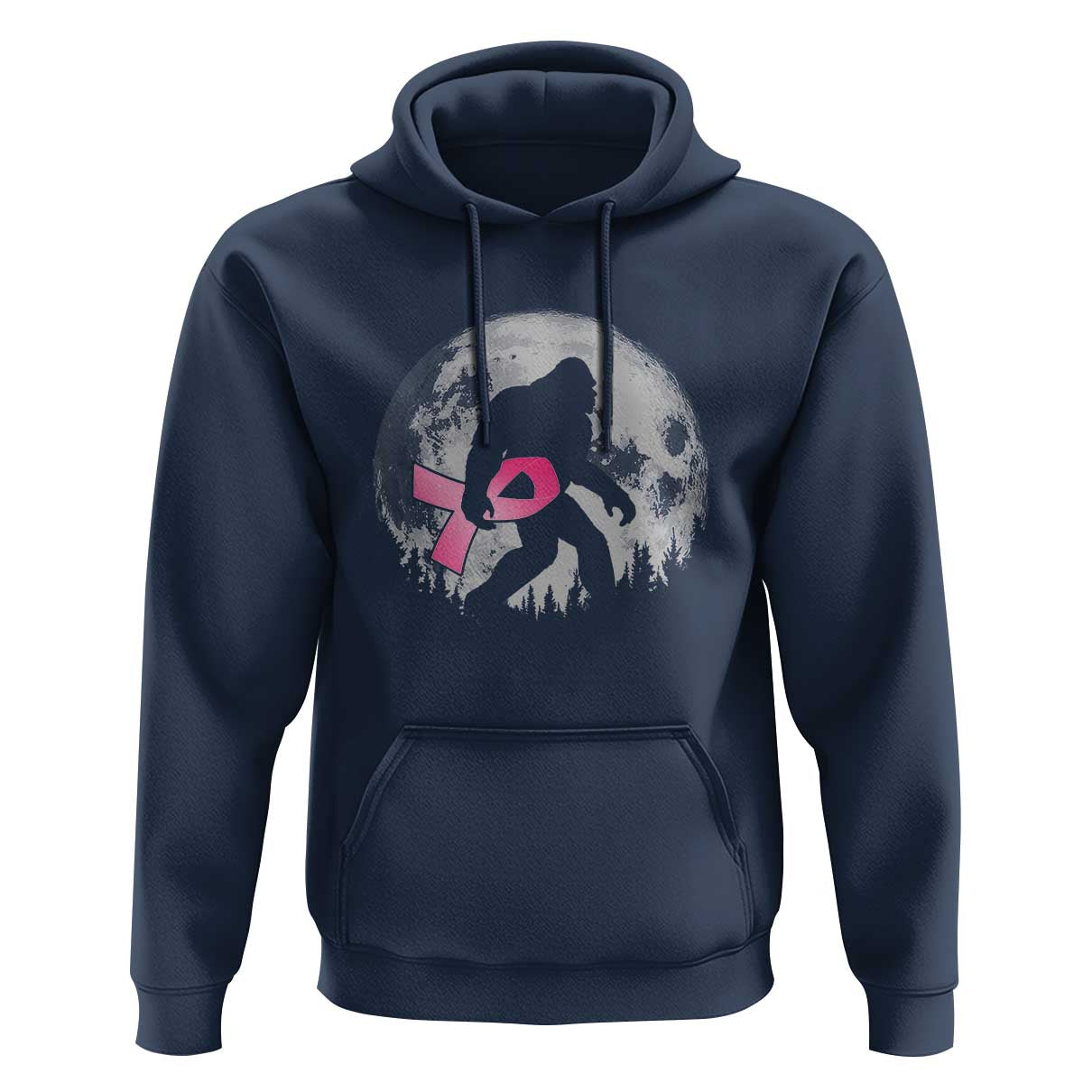 Bigfoot Pink Ribbon Breast Cancer Awareness Hoodie - Wonder Print Shop