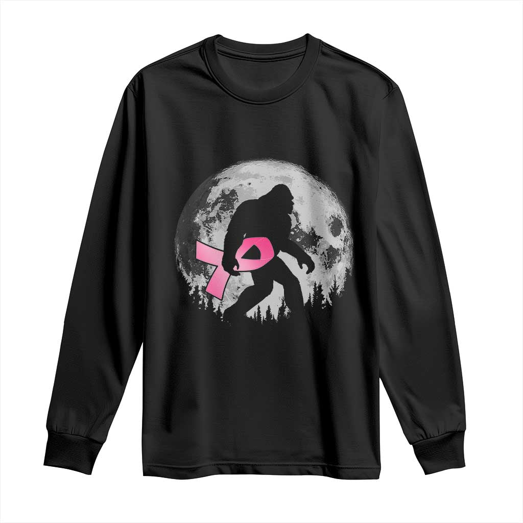 Bigfoot Pink Ribbon Breast Cancer Awareness Long Sleeve Shirt - Wonder Print Shop