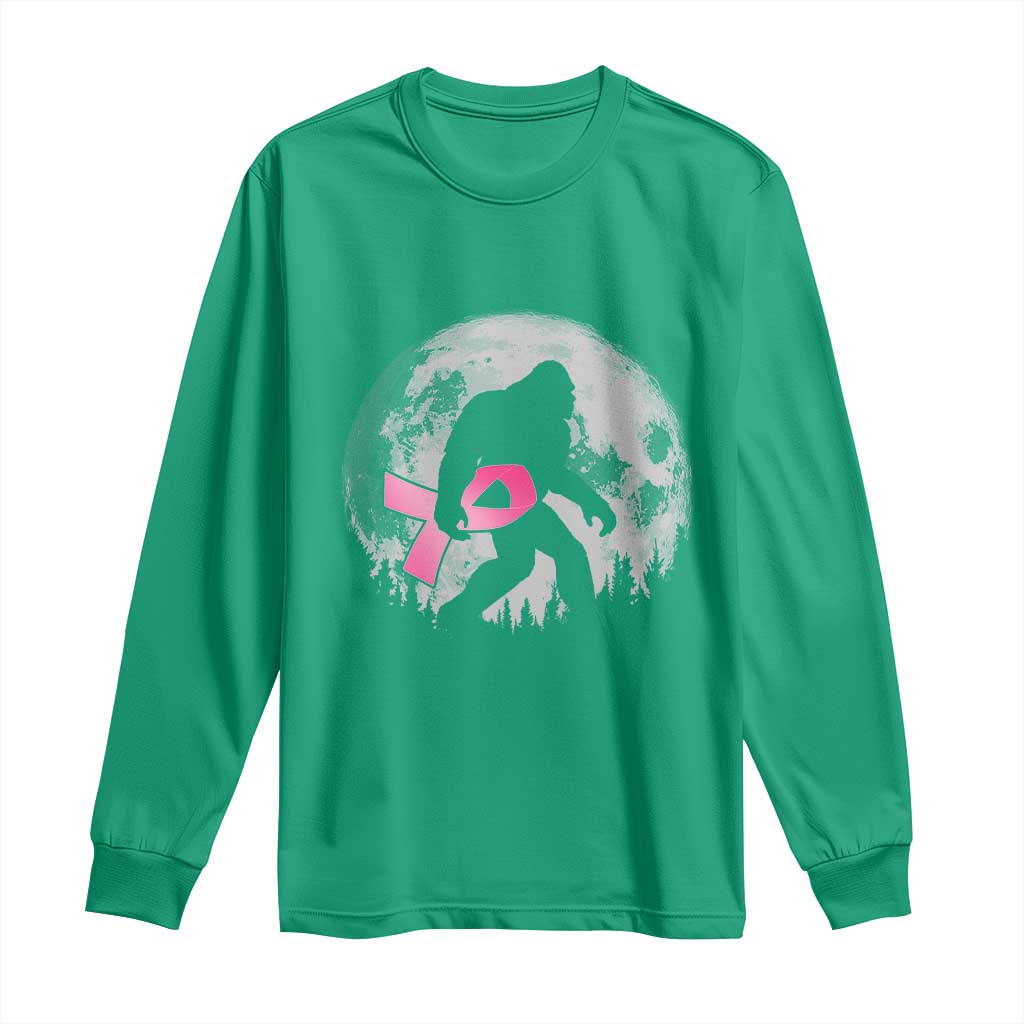 Bigfoot Pink Ribbon Breast Cancer Awareness Long Sleeve Shirt - Wonder Print Shop