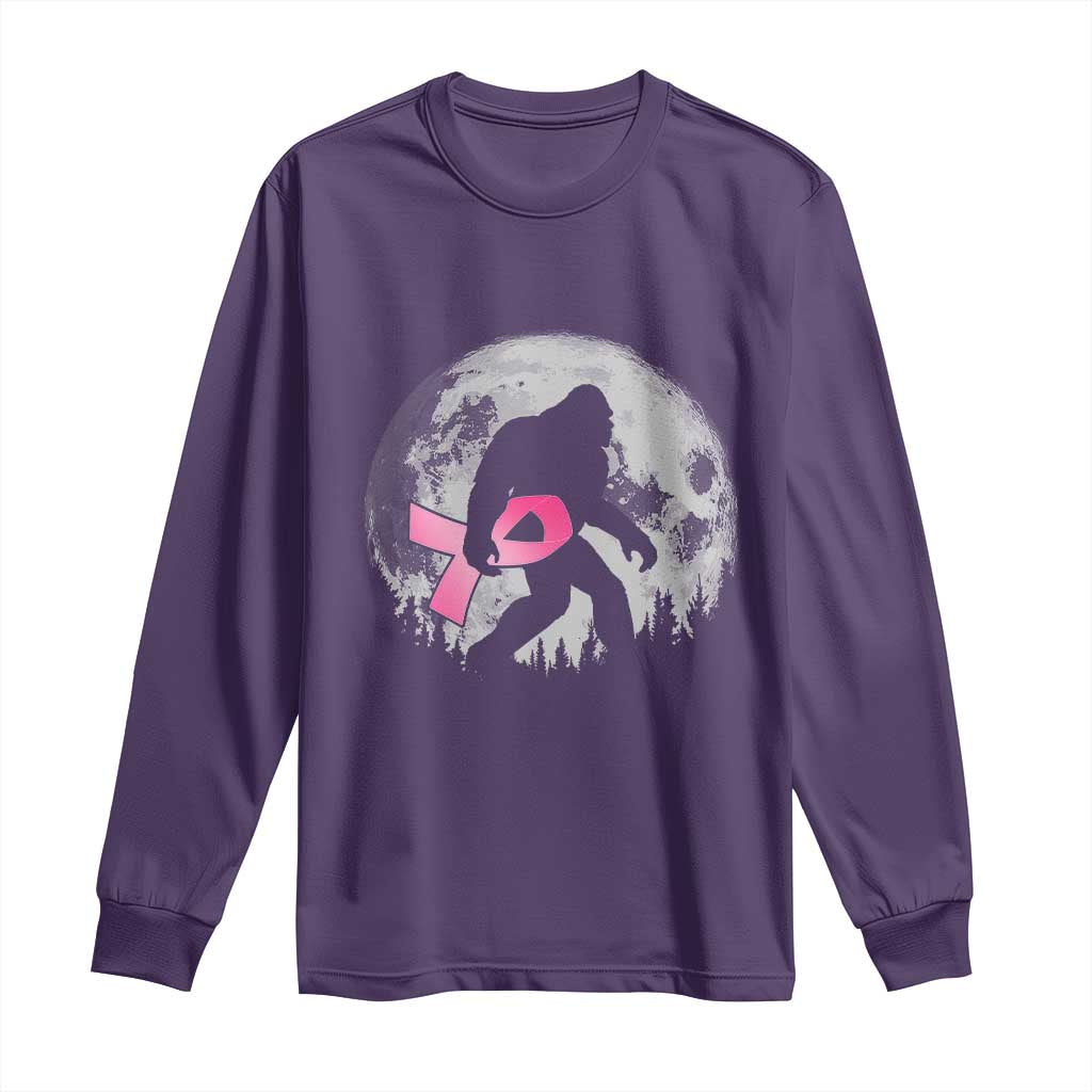 Bigfoot Pink Ribbon Breast Cancer Awareness Long Sleeve Shirt - Wonder Print Shop
