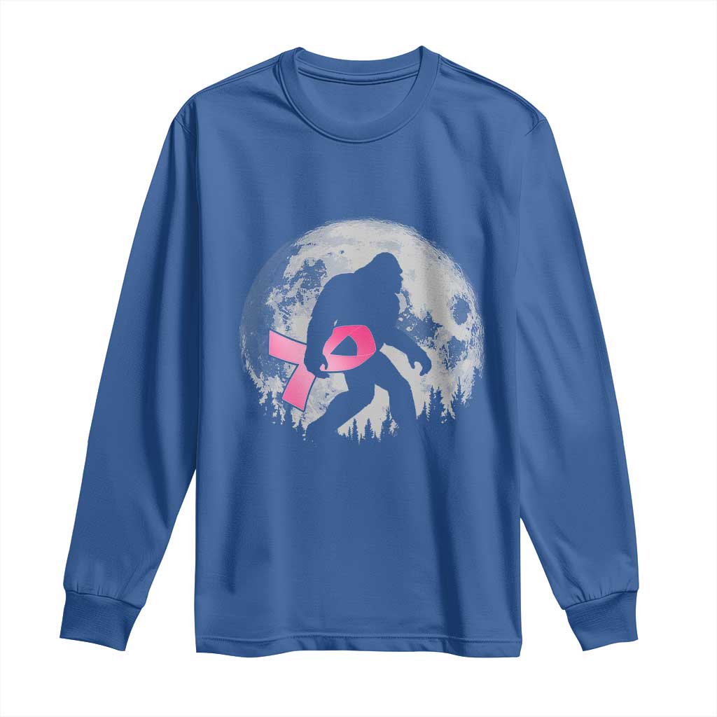 Bigfoot Pink Ribbon Breast Cancer Awareness Long Sleeve Shirt - Wonder Print Shop