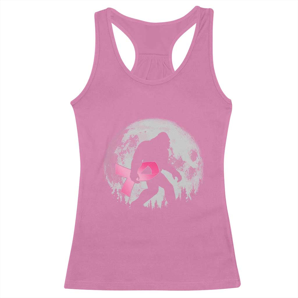 Bigfoot Pink Ribbon Breast Cancer Awareness Racerback Tank Top - Wonder Print Shop