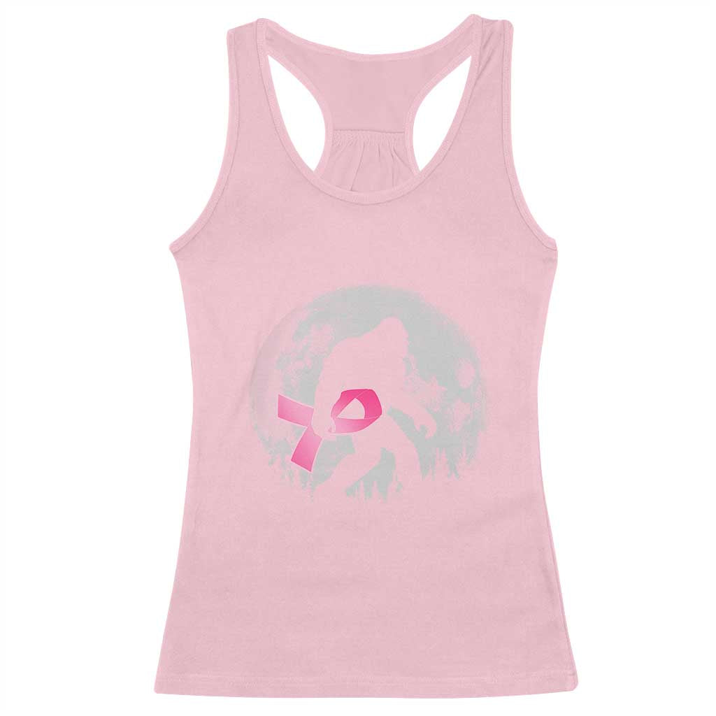 Bigfoot Pink Ribbon Breast Cancer Awareness Racerback Tank Top - Wonder Print Shop
