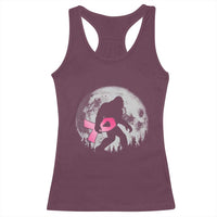 Bigfoot Pink Ribbon Breast Cancer Awareness Racerback Tank Top - Wonder Print Shop
