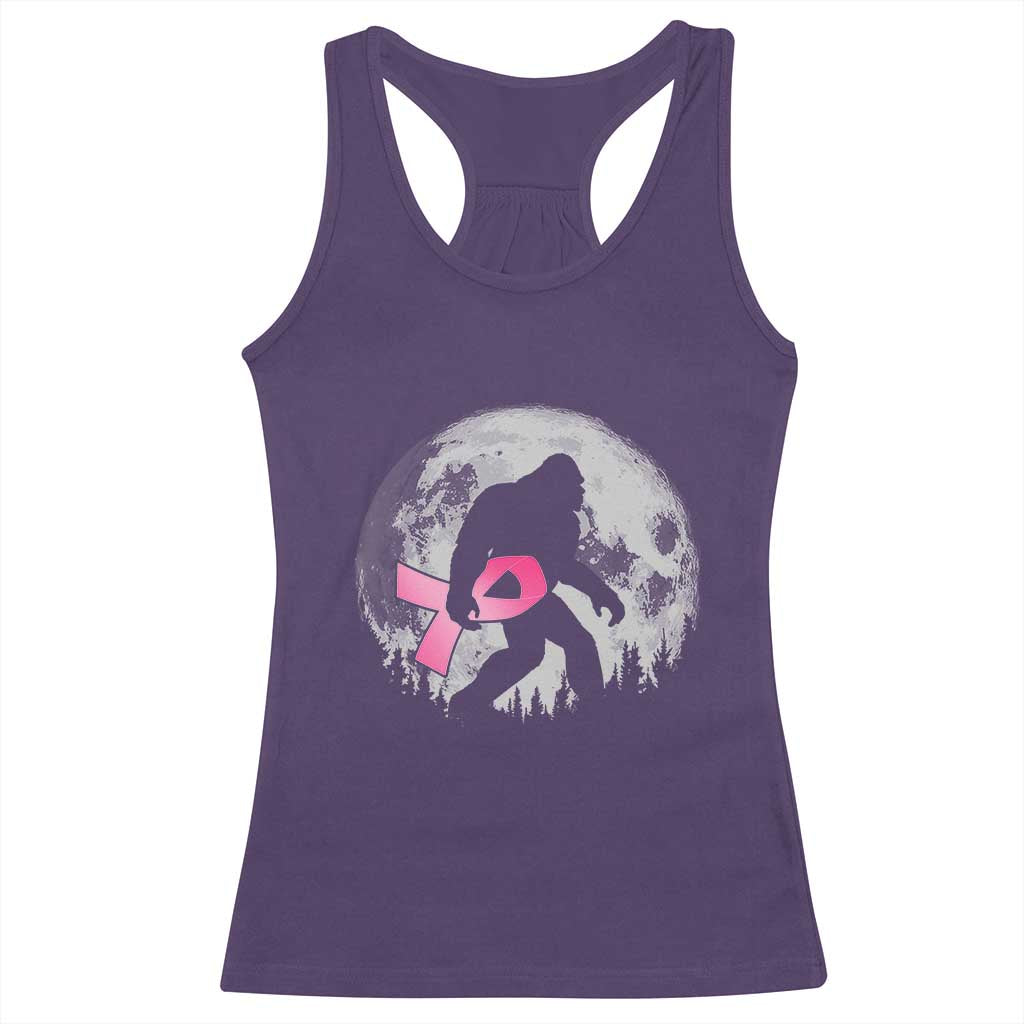 Bigfoot Pink Ribbon Breast Cancer Awareness Racerback Tank Top - Wonder Print Shop