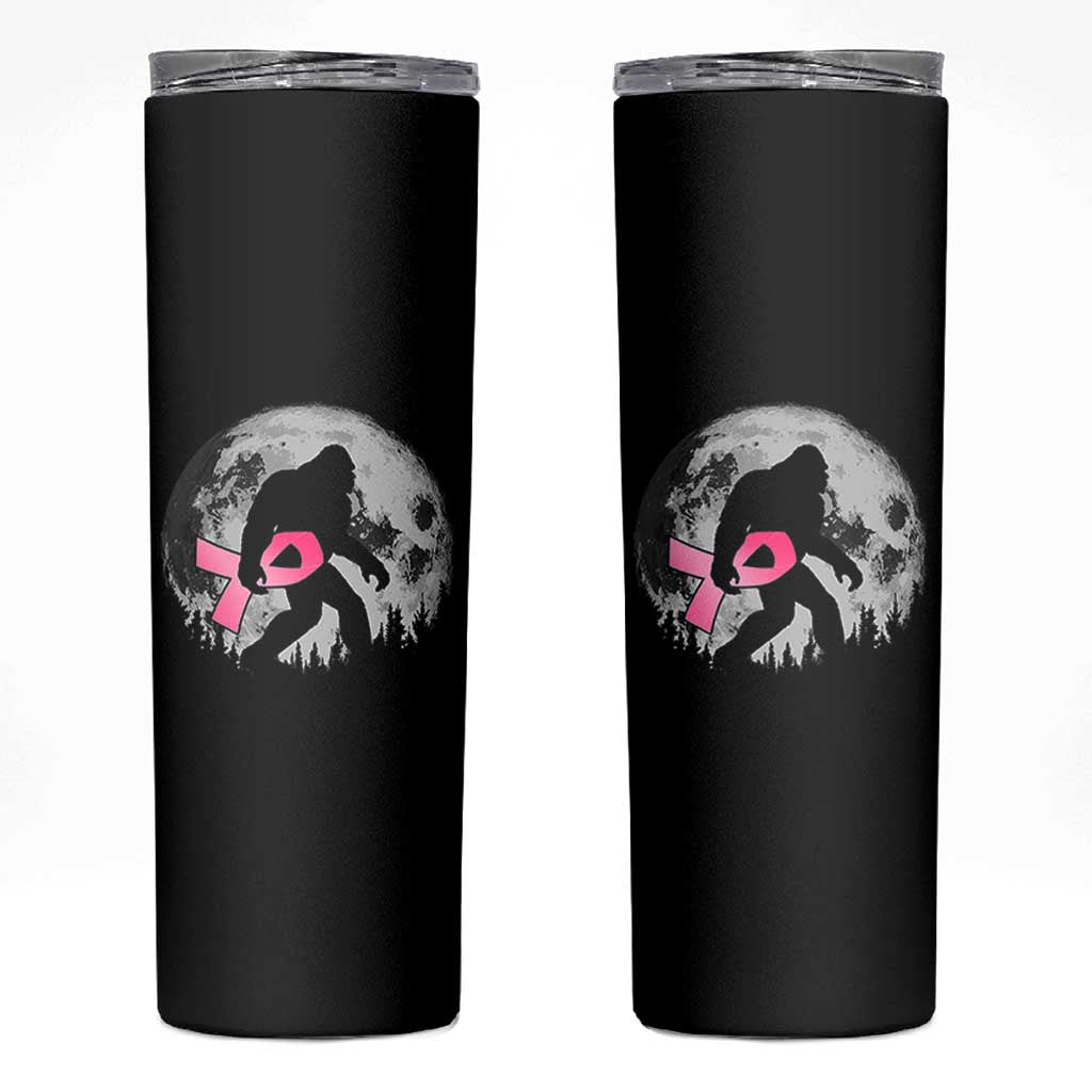 Bigfoot Pink Ribbon Breast Cancer Awareness Skinny Tumbler - Wonder Print Shop