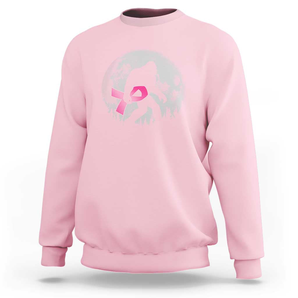 Bigfoot Pink Ribbon Breast Cancer Awareness Sweatshirt - Wonder Print Shop