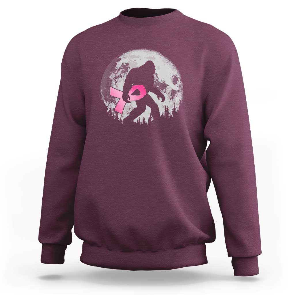 Bigfoot Pink Ribbon Breast Cancer Awareness Sweatshirt - Wonder Print Shop