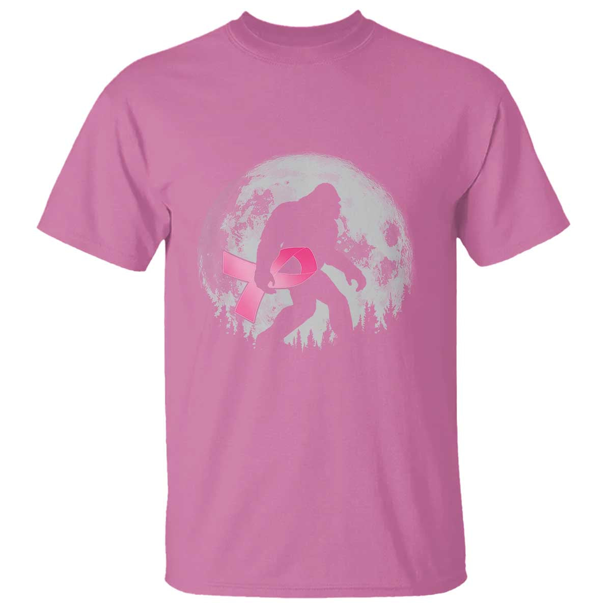 Bigfoot Pink Ribbon Breast Cancer Awareness T Shirt - Wonder Print Shop
