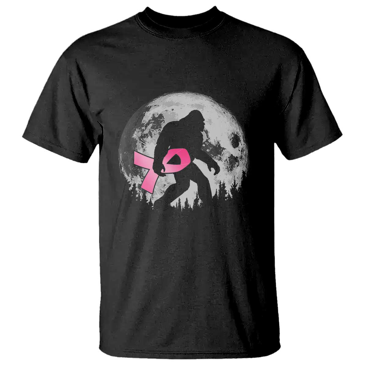 Bigfoot Pink Ribbon Breast Cancer Awareness T Shirt - Wonder Print Shop