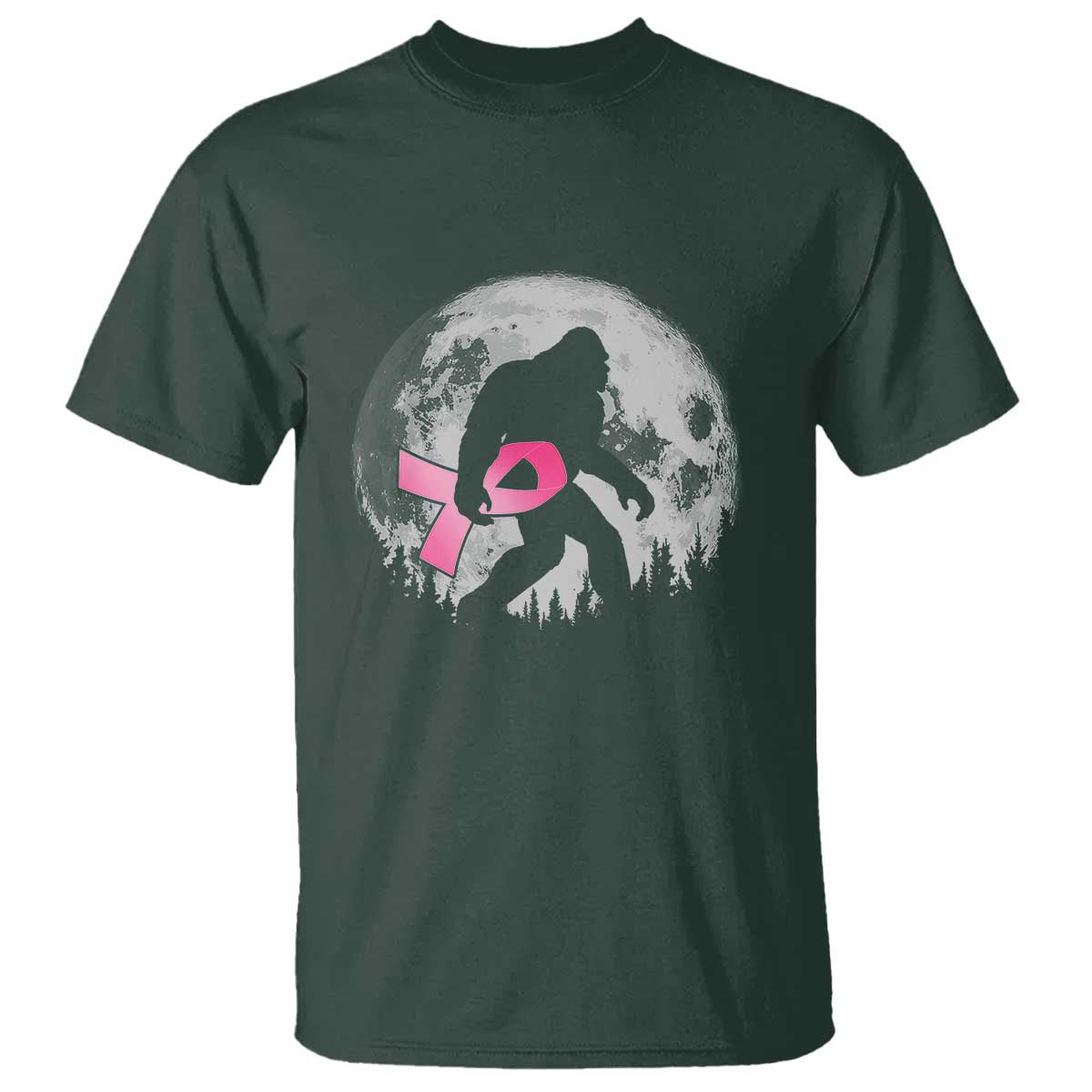 Bigfoot Pink Ribbon Breast Cancer Awareness T Shirt - Wonder Print Shop