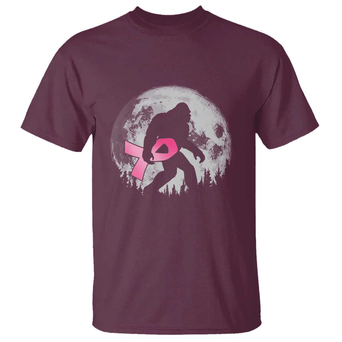 Bigfoot Pink Ribbon Breast Cancer Awareness T Shirt - Wonder Print Shop