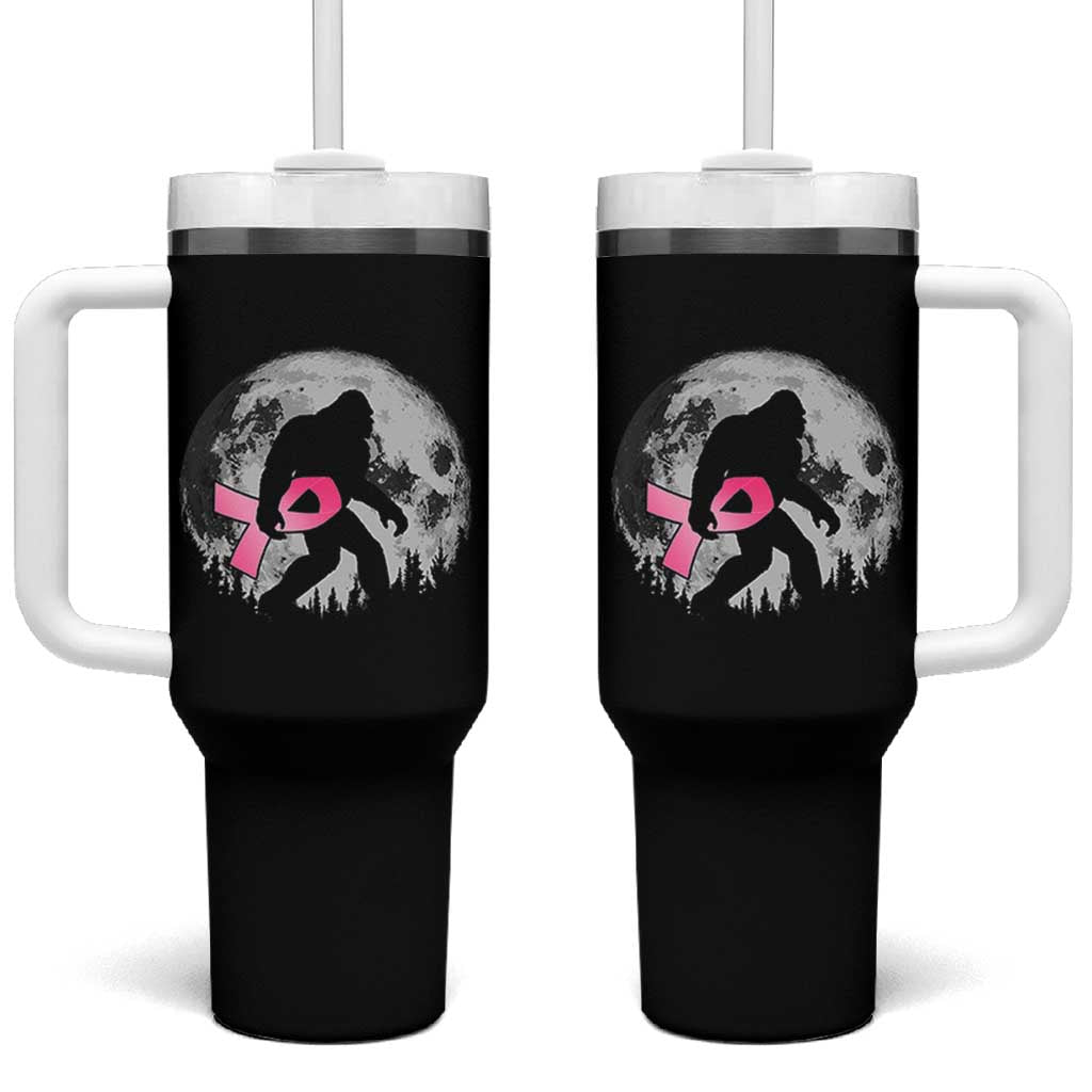 Bigfoot Pink Ribbon Breast Cancer Awareness Tumbler With Handle - Wonder Print Shop