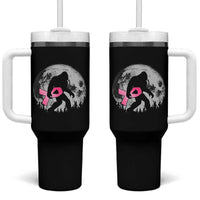 Bigfoot Pink Ribbon Breast Cancer Awareness Tumbler With Handle - Wonder Print Shop