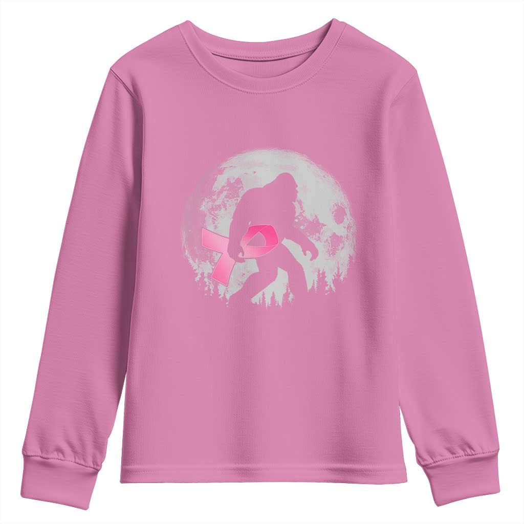 Bigfoot Pink Ribbon Breast Cancer Awareness Youth Sweatshirt - Wonder Print Shop