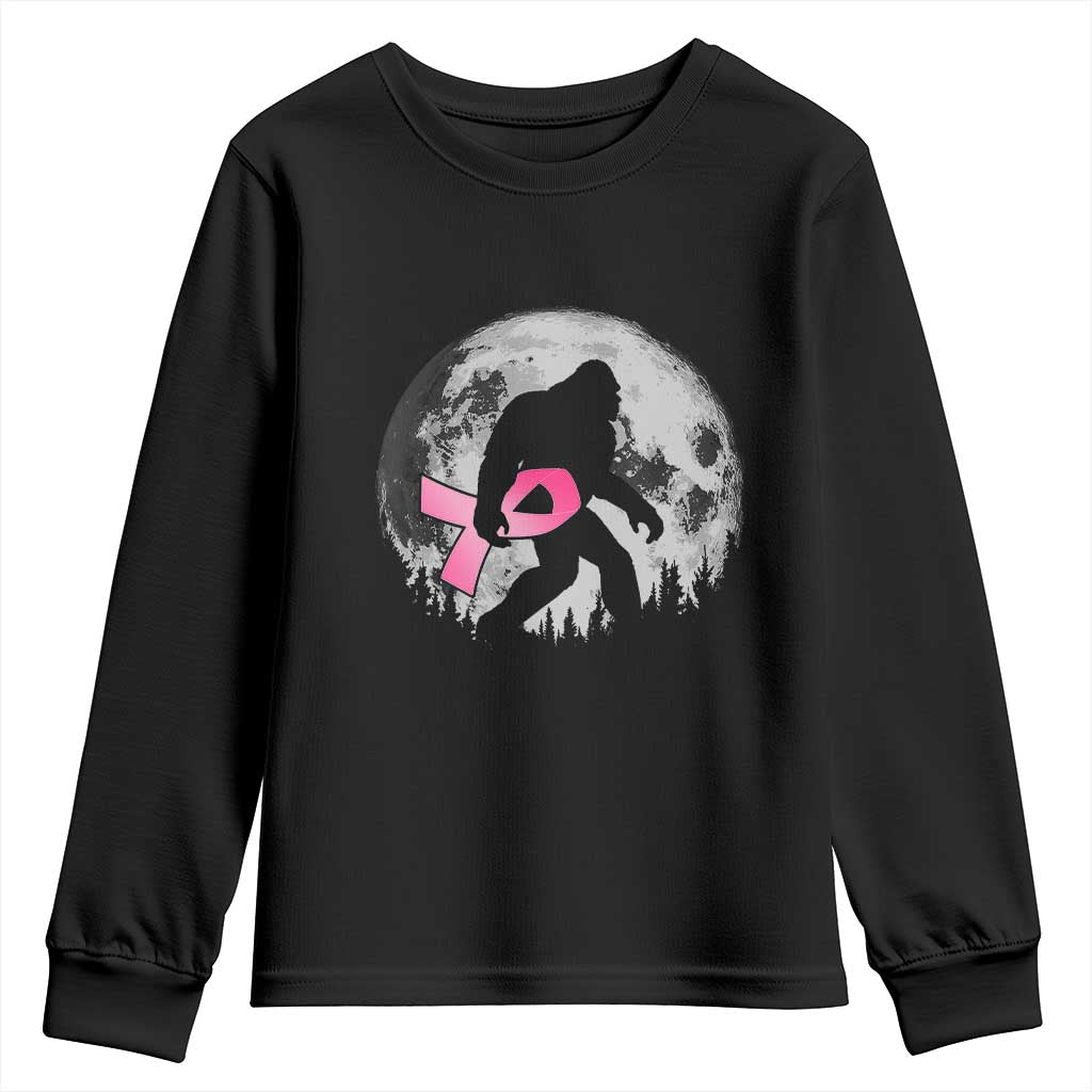 Bigfoot Pink Ribbon Breast Cancer Awareness Youth Sweatshirt - Wonder Print Shop