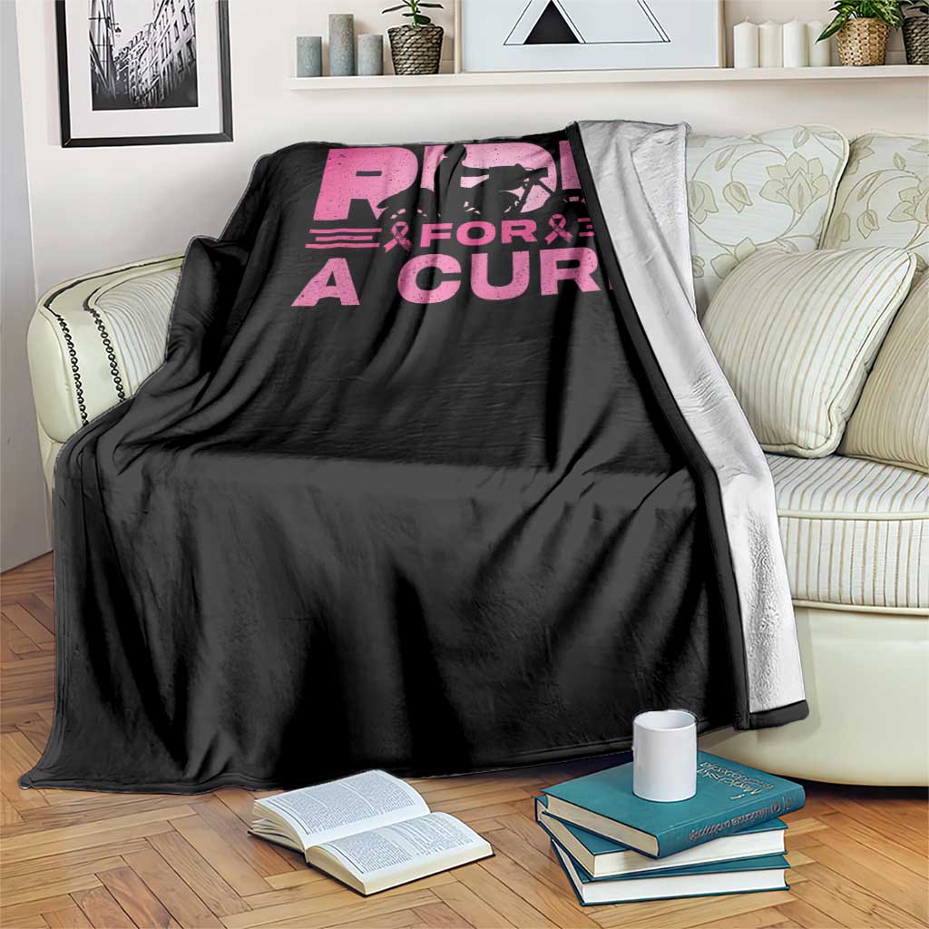 Breast Cancer Motorcycle Throw Blanket Pink Ribbon Ride For A Cure - Wonder Print Shop