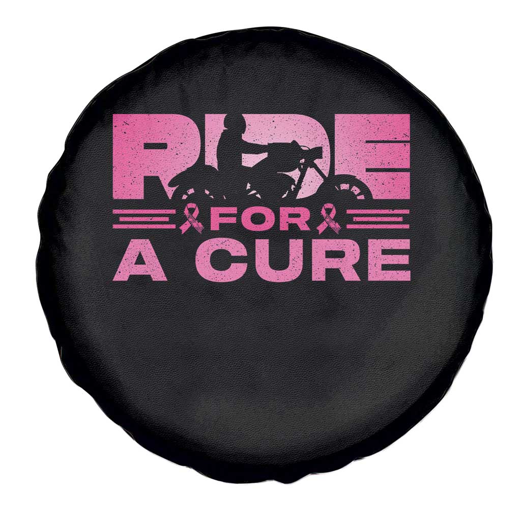 Breast Cancer Motorcycle Spare Tire Cover Pink Ribbon Ride For A Cure - Wonder Print Shop