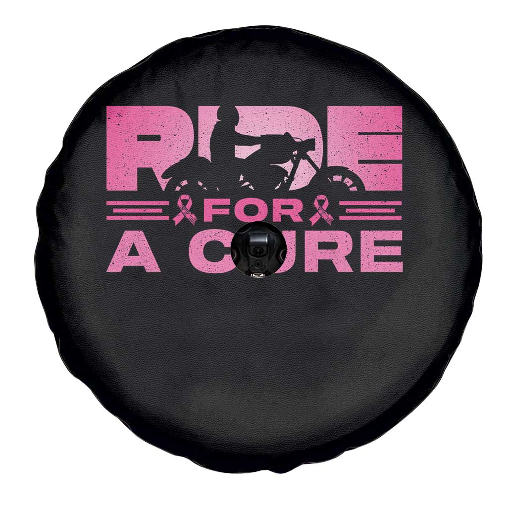Breast Cancer Motorcycle Spare Tire Cover Pink Ribbon Ride For A Cure - Wonder Print Shop