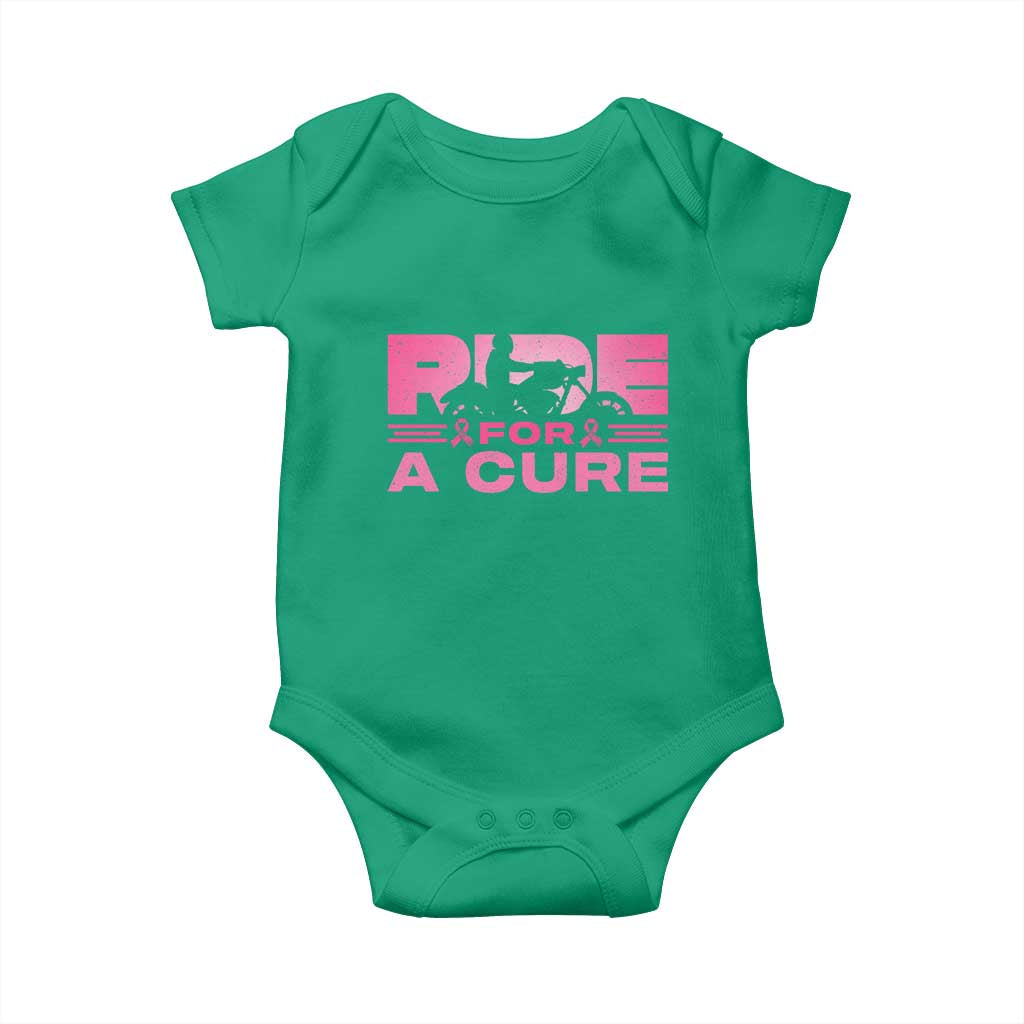 Breast Cancer Motorcycle Baby Onesie Pink Ribbon Ride For A Cure - Wonder Print Shop