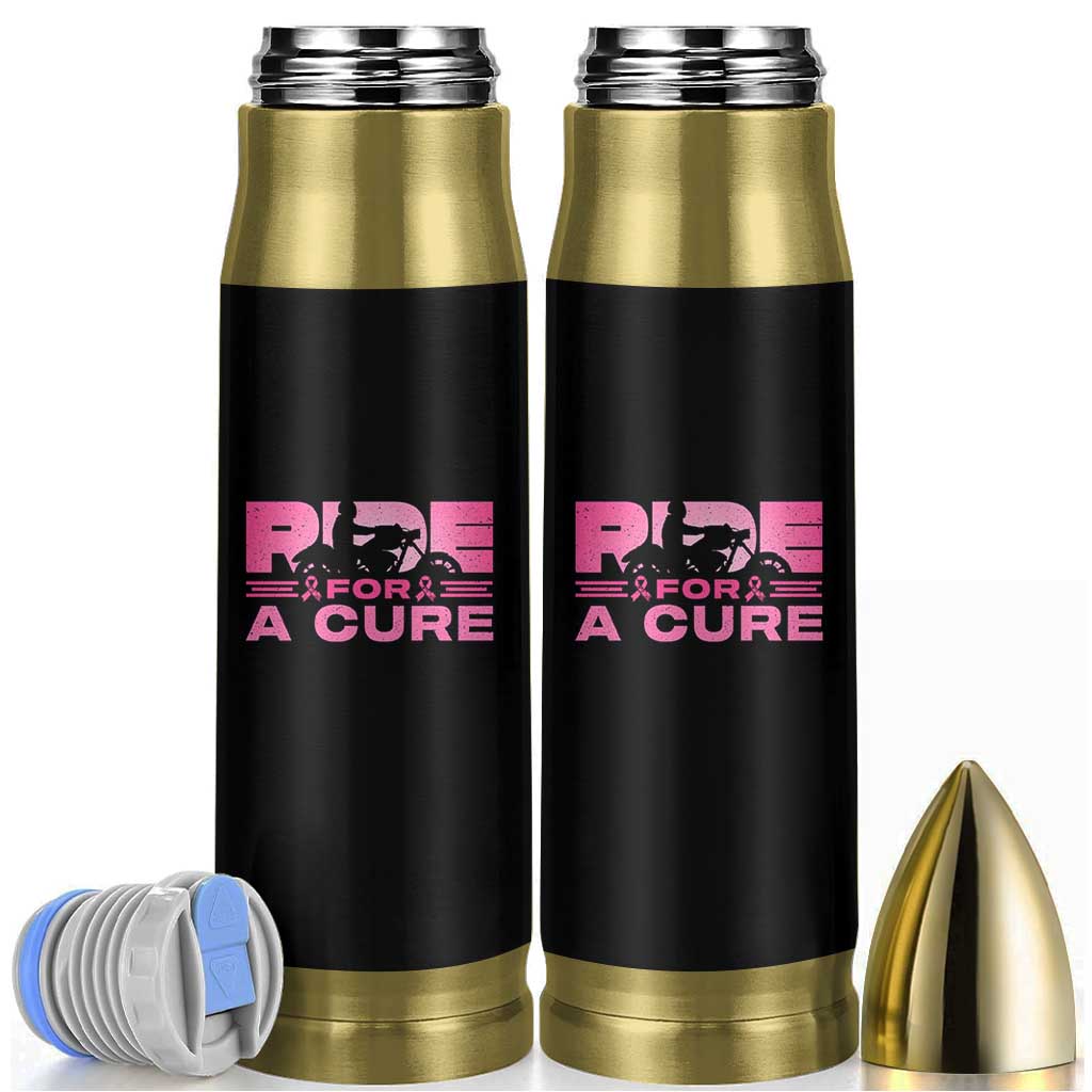 Breast Cancer Motorcycle Bullet Tumbler Pink Ribbon Ride For A Cure - Wonder Print Shop
