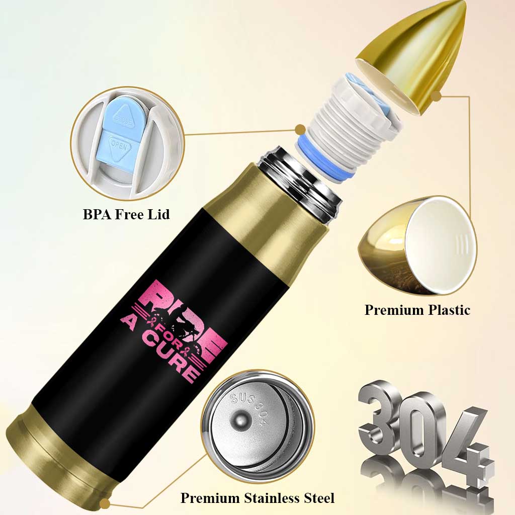 Breast Cancer Motorcycle Bullet Tumbler Pink Ribbon Ride For A Cure - Wonder Print Shop