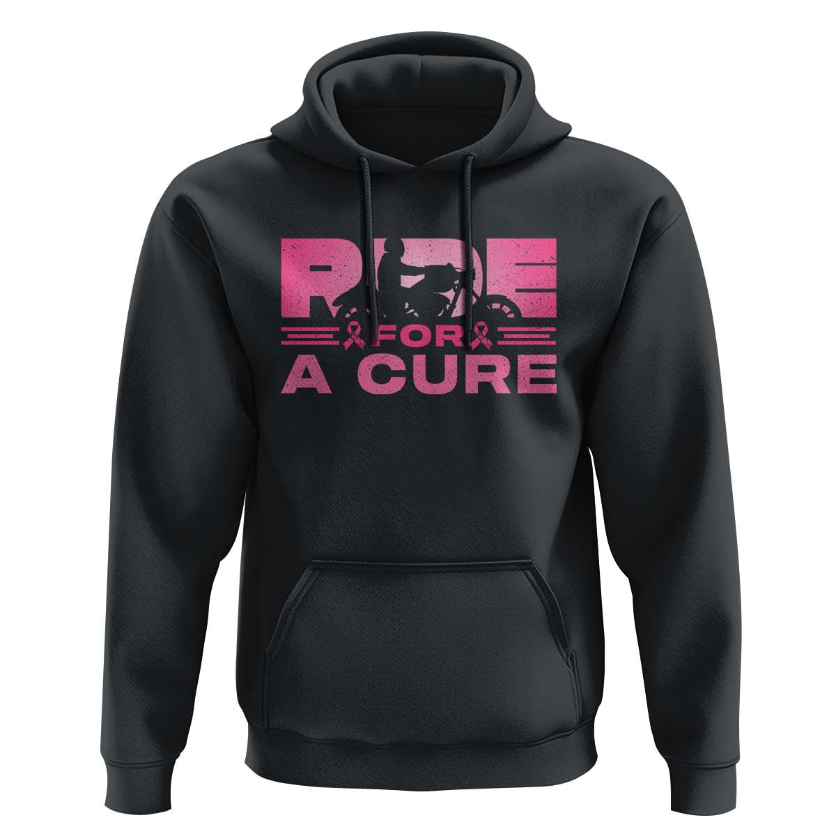 Breast Cancer Motorcycle Hoodie Pink Ribbon Ride For A Cure - Wonder Print Shop