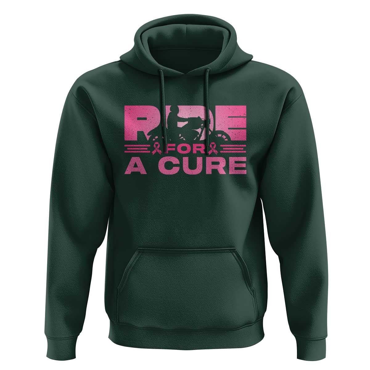 Breast Cancer Motorcycle Hoodie Pink Ribbon Ride For A Cure - Wonder Print Shop