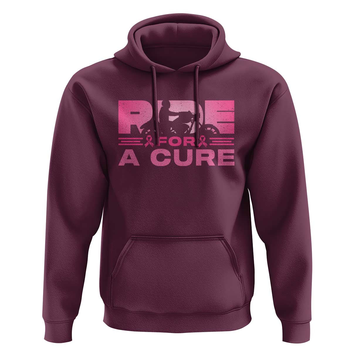 Breast Cancer Motorcycle Hoodie Pink Ribbon Ride For A Cure - Wonder Print Shop