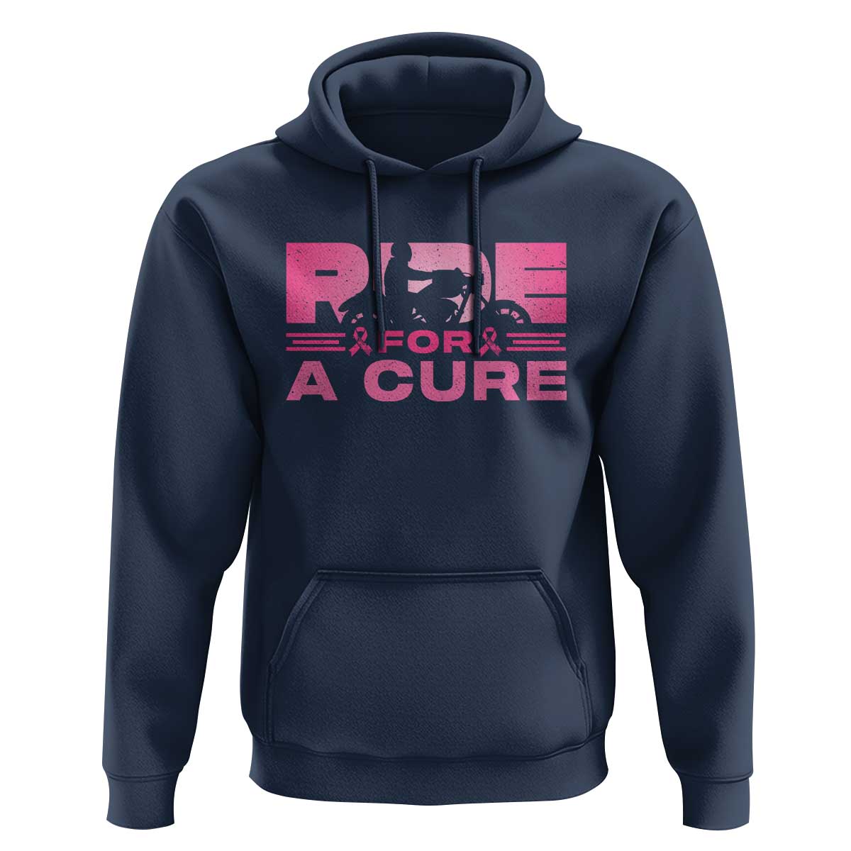 Breast Cancer Motorcycle Hoodie Pink Ribbon Ride For A Cure - Wonder Print Shop