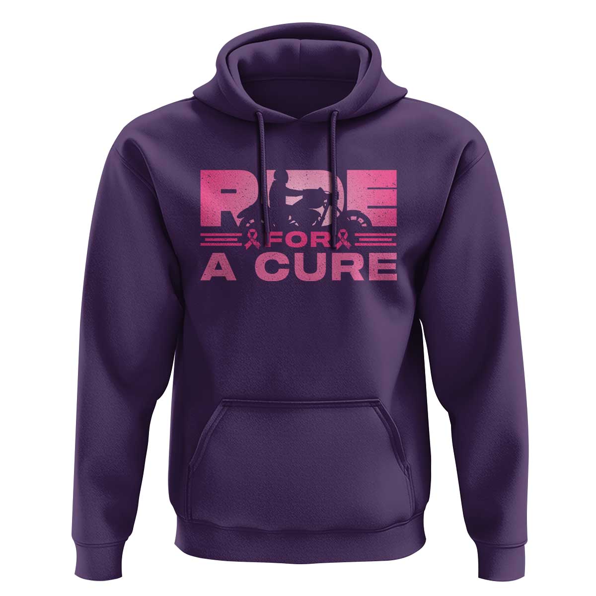 Breast Cancer Motorcycle Hoodie Pink Ribbon Ride For A Cure - Wonder Print Shop